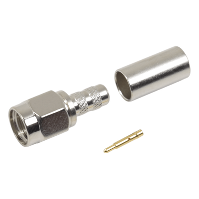 Conector RF SMA Macho / Anillo Plegable / 50 Ω / 12.4 GHz / RG-58/U LMR-195 / Teflón PTFE