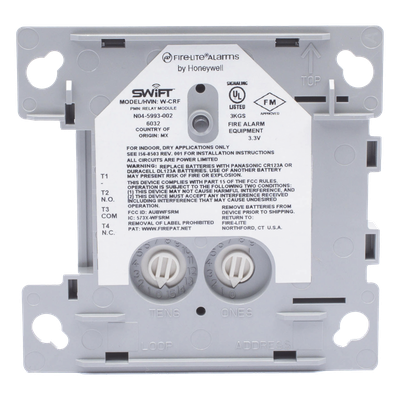 Módulo de relé inalámbrico direccionable con 2 contactos Forma C, red de malla SWIFT, para paneles Fire-Lite
