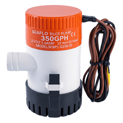 Bomba de Achique / 350 GPH (1325 LPH) / 12V CD / Anti-Airlock / Sellos Herméticos / Filtro Removible