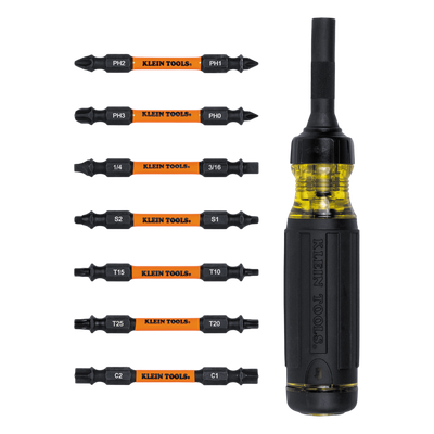 Desarmador Multipunta 15 en 1 / Matraca Resistente / Siete Puntas de Doble Extremo / Grado Industrial / Mango Cushion-Grip / Resistente al Impacto