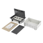 Caja Para Instalación en Pavimento para Voz, Datos o Contactos Eléctricos / Capacidad para 4 Módulos / Espacio Embellecedor en la Tapa / Profundidad Ajustable de 70 a 100 mm (2.76 a 3.94 pulgadas)