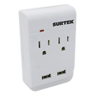 Multicontacto / 2 Salidas AC Aterrizadas / 2 Puertos USB / 15A / 300J / 4.57 x 3.78 x 1.10 pulgadas