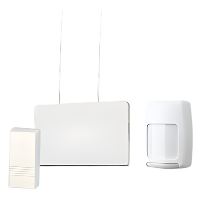 Kit inalámbrico de arranque con receptor, contactos magnéticos y detector de movimiento PIR para panel de alarma Honeywell serie Vista