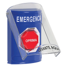 Botón Multipropósito / Superficie / Policarbonato / 2 Relevadores Forma C / LED Tricolor / Emergencia Español / Interior / Sin Bocina Pre-Alarma / Llave Restablecer