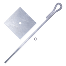 Ancla para Retenida / Varilla 5/8' / Longitud 65 cm / Galvanizado en Caliente / Ojo de Llave / Torre hasta 30 m (98.4 ft)
