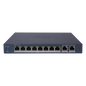 Switch Gigabit PoE+ / Administrable / 8 Puertos 1000 Mbps PoE+ / 2 Puertos 1000 Mbps de Uplink / Configuración Nube Hik-PartnerPro / Modo Extendido hasta 300 Metros / 60 W