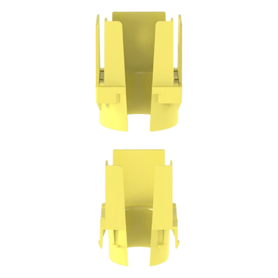 Tapa con 1 Salida a Tubo Corrugado de 1.5in (38mm), Para uso con Canaletas 2X2 FiberRunner™, Color Amarillo