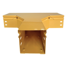 Charola T Horizontal para Fibra Óptica / Aluminio 4\" x 4\" / Radio de Curvatura 8\" / Recubrimiento Epóxico Amarillo / Incluye Tapa y Accesorios