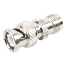 Adaptador RF Coaxial / TNC Hembra a BNC Macho / Montaje en Línea / Cuerpo Bronce Niquelado / Contacto Oro / Aislante Teflón