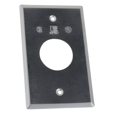 Tapa rectangular aluminio para contacto  de 40.3 mm, tipo RR a prueba de intemperie.