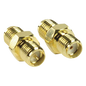 Adaptador Coaxial en Línea / SMA Hembra Inverso a SMA Hembra / Cuerpo Bronce Chapado en Oro / Aislante Teflón