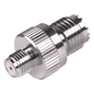 Adaptador en Línea de Conector Mini-UHF Hembra a SMA Hembra, Níquel/ Oro/ Teflón.