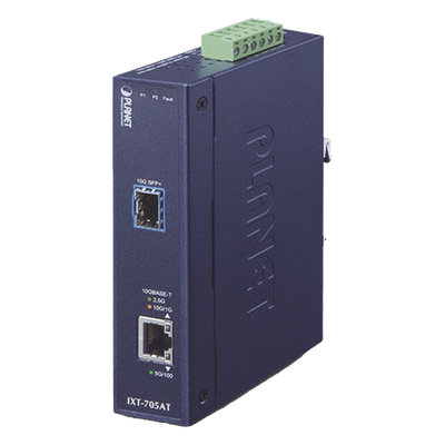 Convertidor de Medios Industrial Ethernet RJ45 10G/5G/2.5G/1G/100M a SFP+ 10GBASE-X