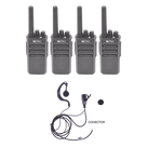 Kit de Radios UHF / 400-470 MHz / 5W / 16 Canales / 4 Unidades con Manos Libres