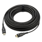 Cable Optico HDMI Híbrido | 4K@60Hz 18 Gbps | 30 m | Fibra OM3 + Cobre | LSHF | Bañado Oro 24K | HDCP 2.2 | HDR | ARC | CEC