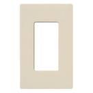 Placa de Pared / 1 Gang / Screwless / Apertura Designer / Acabado Brillante Almendra Claro / Perfil 7.6 mm