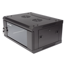 Gabinete de Montaje en Pared / 4 Unidades de Rack / 19\" / Cristal Templado / Carga 40 kg / Acero / 600 x 450 x 281 mm