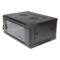Gabinete para Montaje en Pared - Piso / Puerta de Cristal Templado / Cuerpo Fijo / 4 Unidades de Rack / 19\" / Fabricado en Acero