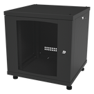 Gabinete de Piso / 12UR / 638 mm Profundidad / 276 kg Carga / Acero ANSI/TIA RS-310-D / Puerta Cristal Templado