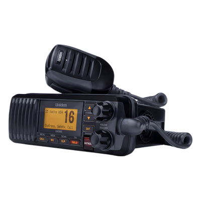 Radio Móvil Marino VHF / 25W / IPX4 / DSC Clase D con GPS / Pantalla LCD / Negro