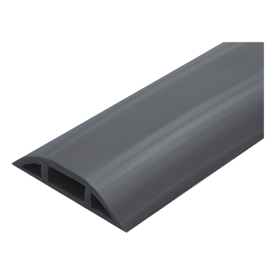 Canaleta flexible negra de PVC auto extinguible, para instalaciones eléctricas en piso ó zóclo  (Rollo de 25mts.) (9300-05040)