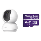 Kit de Cámara IP Wi-Fi / Incluye 1 Pieza Modelo TAPOC200 / 2 Megapixel / Audio Doble Vía /  Utiliza La App Tapo / 1 Memoria Micro SD Modelo  Mod WD32MSD