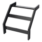 Curva Vertical Exterior de 90° para Escalera Tubular de 1.5\" de Peralte y 12\" de Ancho, Acabado con Pintura Epóxica Color Negro, Incluye Coples y Tornillería