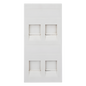 Placa Plana de Voz y Datos con Guardapolvo para 4 RJ45 / Color Blanco / 4 Puertos para Jacks Keystone / Compatible con Cajas de Pavimento SM-CPAV-2 y SM-CPAV-4 / Modelo S76C/9