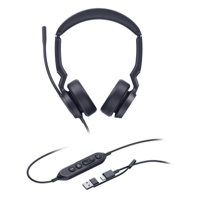 Diadema Alámbrica Yealink UH44 Dual USB-C/A Certificada con Microsoft Teams