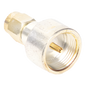 Adaptador UNIDAPT Hembra a SMA Macho, Plata / Oro / Teflón.