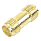 Adaptador Coaxial RF / SMA Hembra Inverso a SMA Hembra Inverso / Montaje en Línea / Cuerpo Bronce con Oro / Aislante Teflón