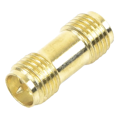 Adaptador Barril de SMA Hembra Inverso a SMA Hembra Inverso, Oro/ Oro/ Teflón,