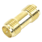 Adaptador Barril de SMA Hembra Inverso a SMA Hembra Inverso, Oro/ Oro/ Teflón,