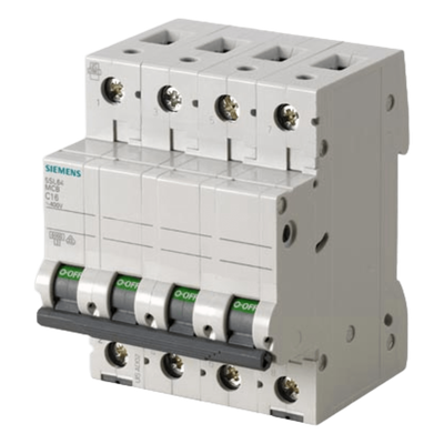 Interruptor Riel Dinn Tipo 5SL6, 4 polos, 16 amp