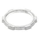Contratuerca Metálica / Zamac 51 mm (2\") / Diámetro 74 mm / Estrías para Continuidad de Tierra / Acabado Zinc Bruñido