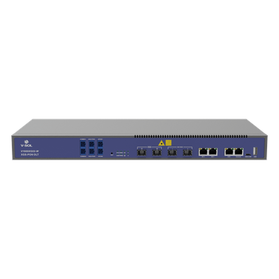 OLT Dual de 2 Puertos XGSPON/GPON con WDM Integrado/ 4 Puertos Uplink (2 Puerto Gigabit RJ45 + 2 Puertos SFP/SFP+) / Hasta 512 ONUs