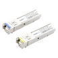 Transceptores Ópticos Bidireccionales SFP (Mini-Gbic) / Monomodo 1310 & 1550 nm / 1.25 Gbps / 1000BASE-BX / Conector LC/UPC Simplex / DDM / Hasta 20 km / 2 Piezas