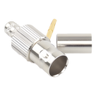 Conector BNC Hembra / 75 Ohm / Anillo Plegable / RG-59/U / Níquel-Oro-Delrin / 28.80 mm