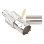 Conector BNC Hembra, 75 Ohm, Anillo Plegable, para RG-59/U, Níquel/ Oro/ Delrin.