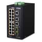 Switch Industrial Administrable / 16 Puertos PoE+ Gigabit / 2 Puertos Gigabit / 2 Puertos SFP / IP30 / -40 a 75°C