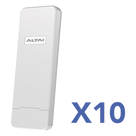 Kit Punto de Acceso Wi-Fi / 10 Unidades / 300 Mbps / Cobertura 800 m (2624.7 ft) / 128 Clientes Concurrentes / IP55 / MIMO 2x2