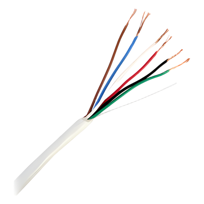 Bobina de 305 Metros (1000 Pies) / 6 x 22 AWG / Cable de Cobre / Tipo CMR / Para Interior / Para Aplicaciones de Control de Accesos / Alarmas de Intrusión / Automatización / Interfonos y TV Portero