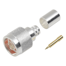 Conector N Macho / Anillo plegable / LMR-400, 9913, CNT-400, RG8/U-SYS, RFLASH-1113, 8214 / Cuerpo bronce plateado / Contacto oro