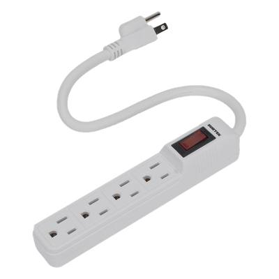 Multicontacto con cable 30 cm. 4 tomas 127 Vca línea, tierra, neutro 15 A max.
