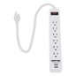 Multicontacto con 6 contactos aterrizados y 2 puertos usb.