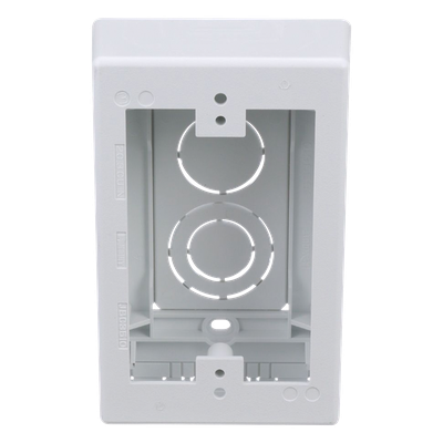 Caja de Pared Superficial, Uso Universal con Placas de Pared, con Cinta Adhesiva, Color Blanco