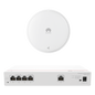Kit DEMO de Router Multi-Servicio / 1 puerto 10/100/1000 Mbps(WAN) / 4 puertos 10/100/1000 Mbps(LAN) PoE / 50W + Punto de Acceso Wi-Fi 7 / 3.5 Gbps / MU-MIMO 2x2 (2.4GH y 5GHz) / Smart Antenna más