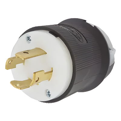 Clavija Industrial con Bloqueo de Media Vuelta / 30 A / 250 V CA / 3 Polos 4 Hilos / NEMA L15-30P / 2.75 x 2.33 in (7.0 x 5.9 cm)