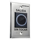 Botón de Salida sin Contacto / Sensor IR Ajustable 6 a 20 cm / LED Bicolor / Relé 0.5 a 30 s / 12-24 VCA/VCC / UL 294