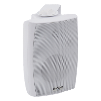Altavoz de Pared de 2 vías | Woofer 4in + 1.5in | 2.5W - 20W | Para Sistemas 70/100V y 8 ohms | Material ABS | Rejilla y Bracket de Metal | Color Blanco